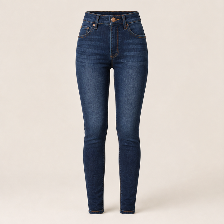 Denwick – High-Waist Stretch Skinny Jeans + 50% OFF Navy