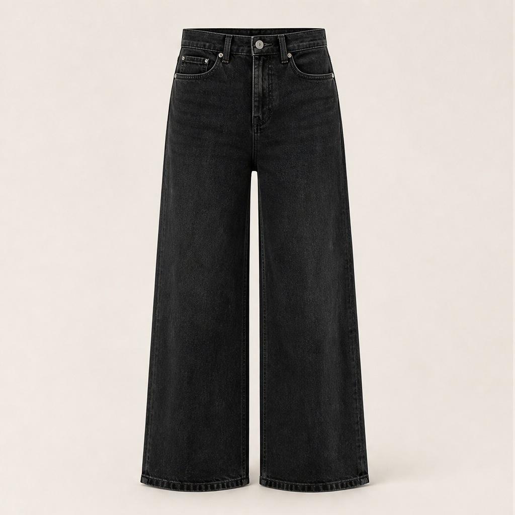 Lindenwash – Leg-Lengthening High-Rise Wide-Leg Jeans + 50% OFF Black