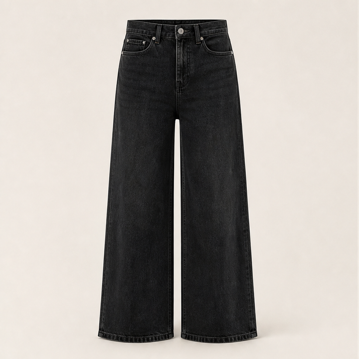 Lindenwash – Leg-Lengthening High-Rise Wide-Leg Jeans + 50% OFF Black