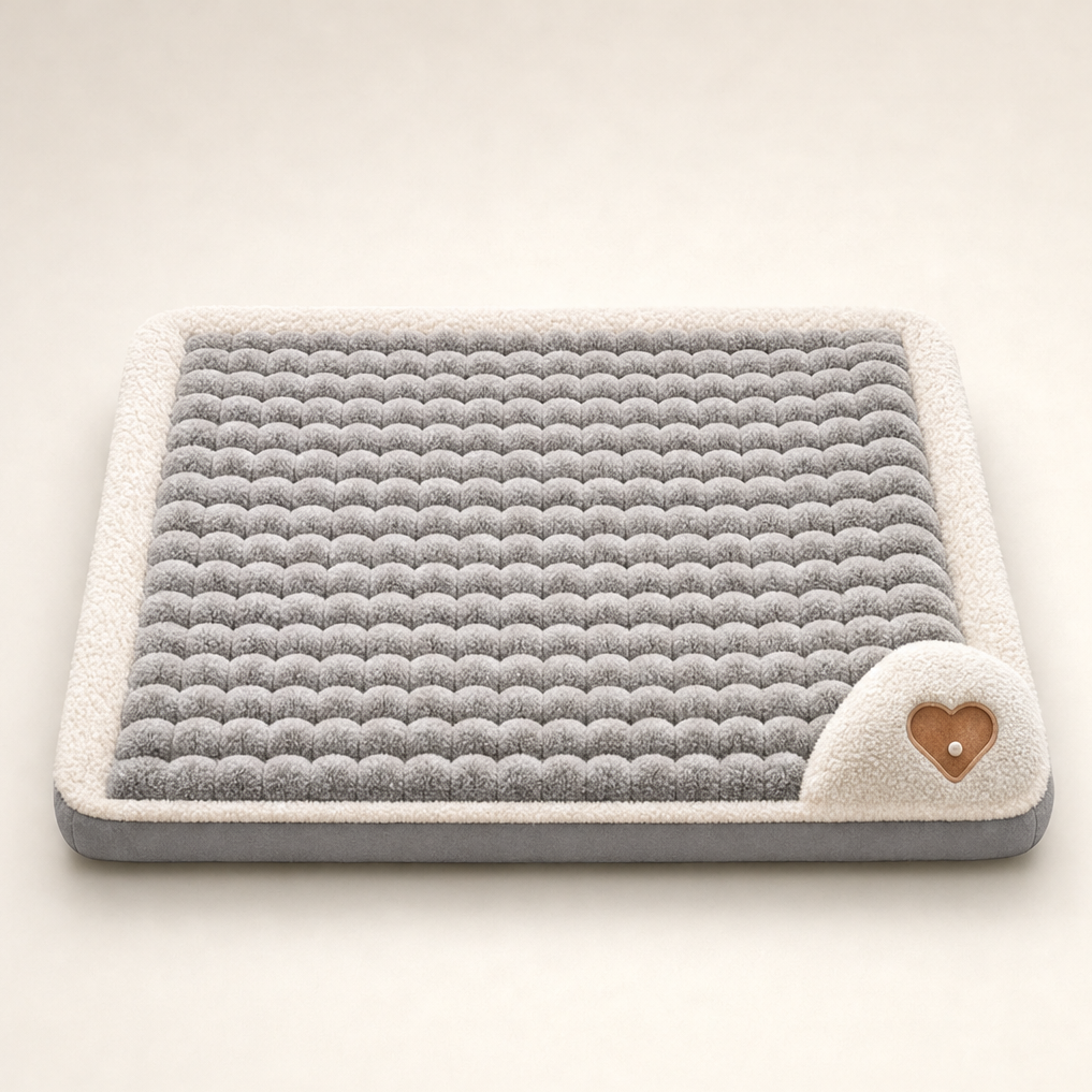 Plushden – Orthopedic Plush Dog Crate Pad with Non-Slip Base + 50% OFF Grey
