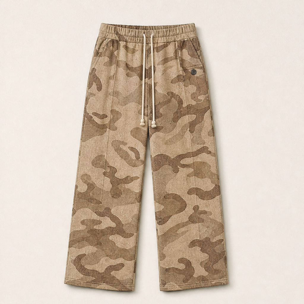 Ridgewick – Relaxed Fit Camouflage Drawstring Pants + 50% OFF Beige