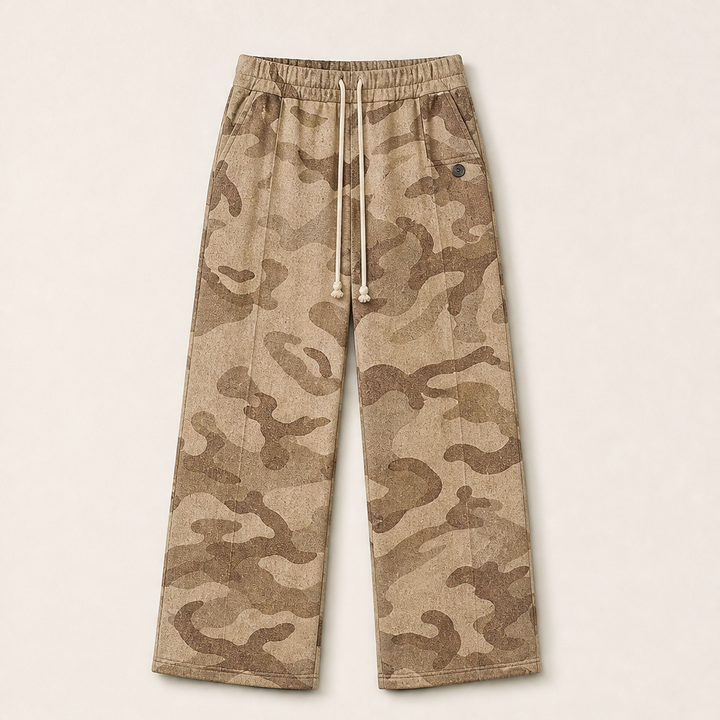 Ridgewick – Relaxed Fit Camouflage Drawstring Pants + 50% OFF Beige