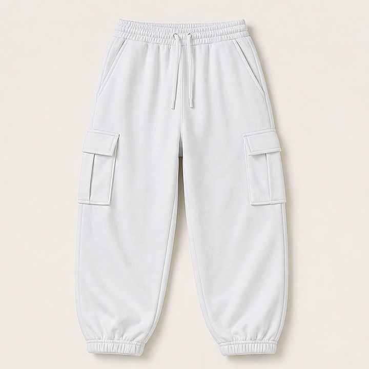 Fernbrook – Fleece-Lined Camo Jogger Cargo Pants + 50% OFF White