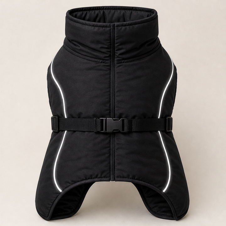 Thermapaw – Waterproof Cotton-Padded Winter Coat for Medium &amp; Large Dogs + 50% OFF Black
