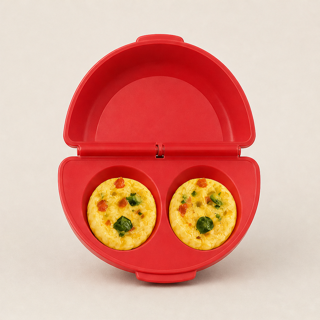 Eggette – 2-in-1 Microwave Omelet &amp; Egg Cup Maker + 50% OFF Red