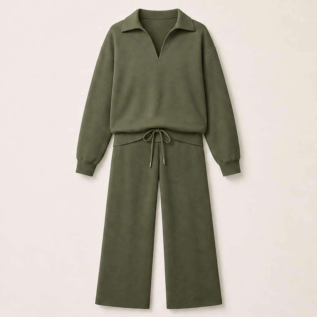 Cloudmere – Slimming V-Neck Cloud-Soft Lounge Set + 50% OFF Olive