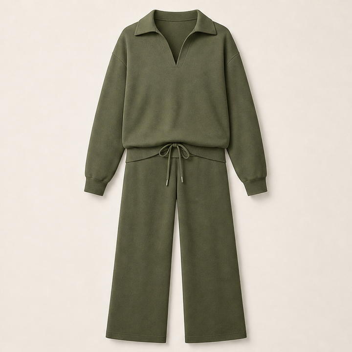 Cloudmere – Slimming V-Neck Cloud-Soft Lounge Set + 50% OFF Olive
