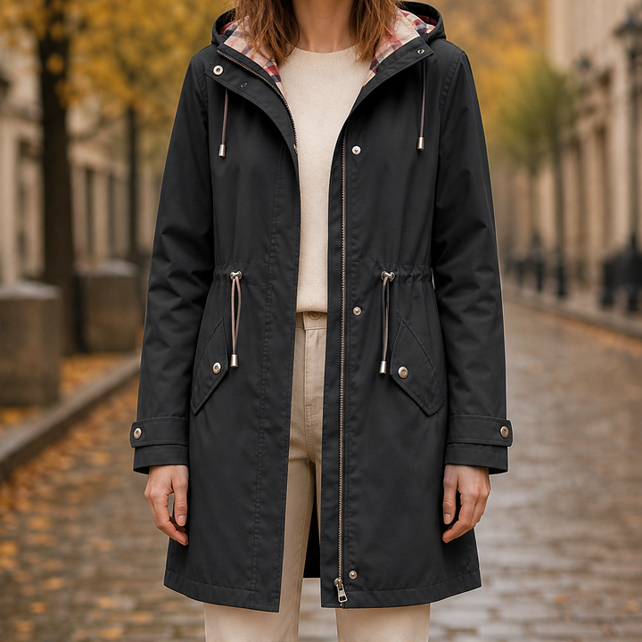 Rainholt – Waterproof Windproof Hooded Trench Coat + 50% OFF Black