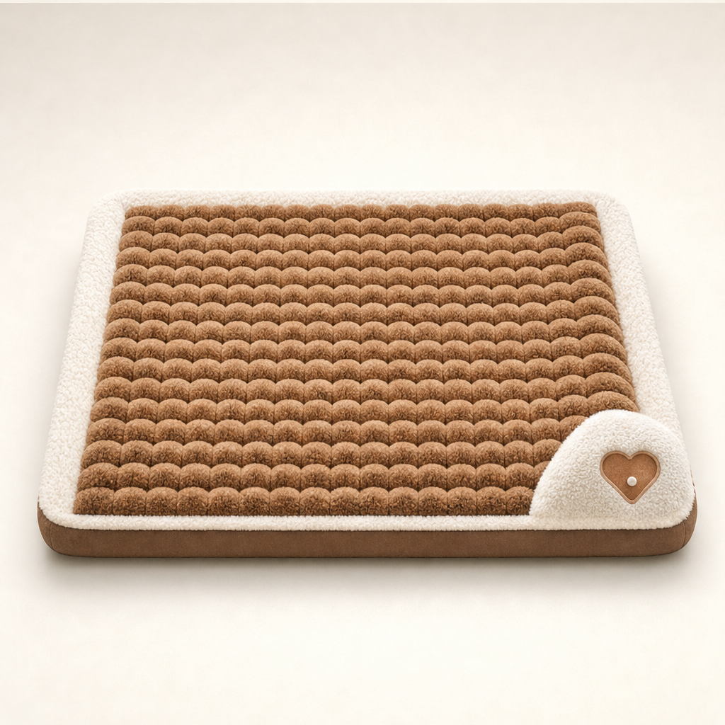 Plushden – Orthopedic Plush Dog Crate Pad with Non-Slip Base + 50% OFF Brown