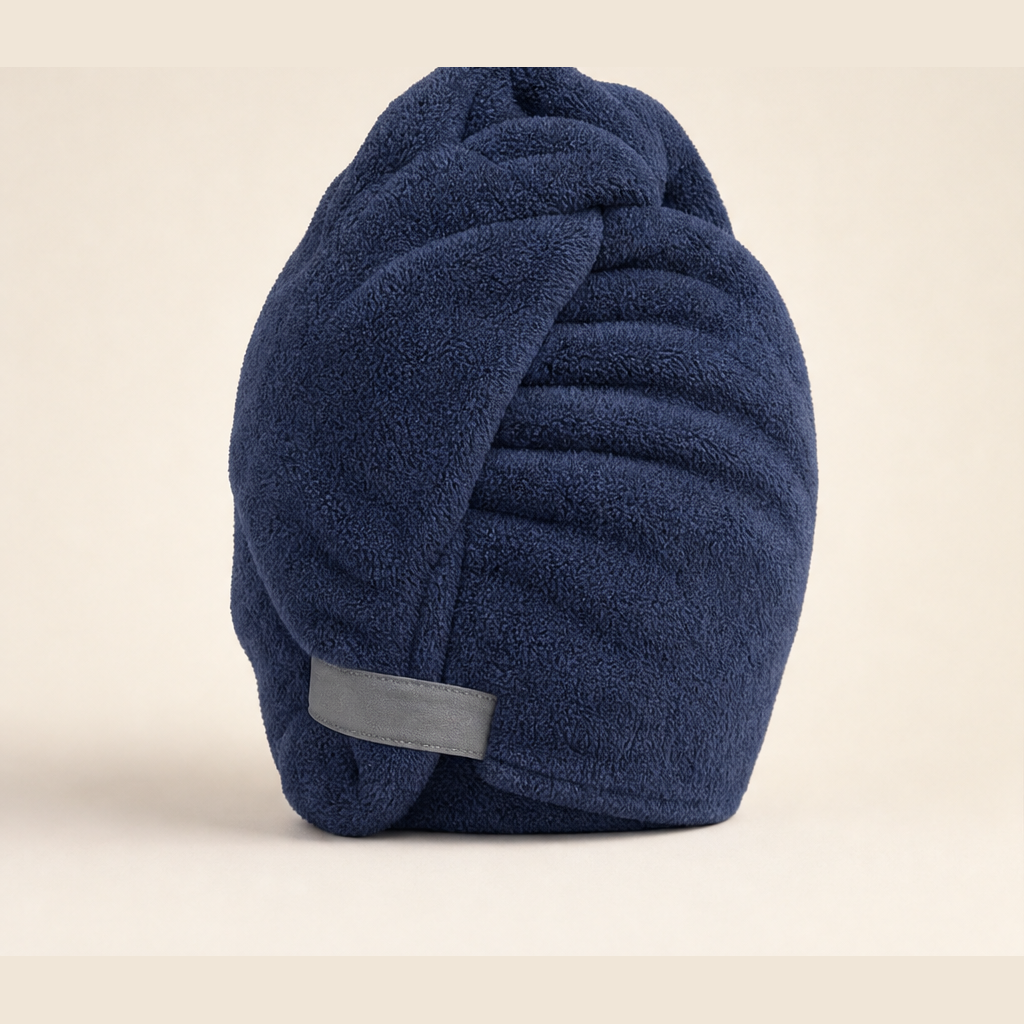 Wrapdry – Fast-Absorbing Secure-Band Hair Towel + 50% OFF Navy