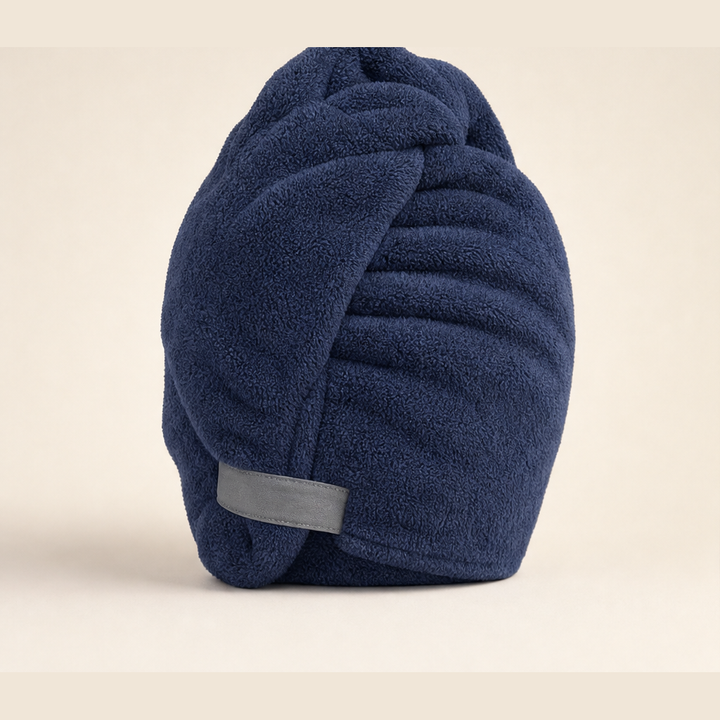 Wrapdry – Fast-Absorbing Secure-Band Hair Towel + 50% OFF Navy