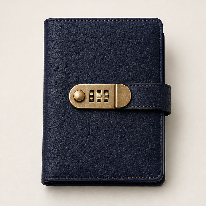 Lockfold – Combination Lock, 100-Slot Currency Collector Album + 50% OFF Navy