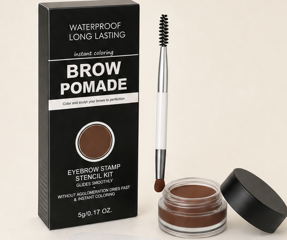 Archella – Waterproof Matte Brow Pomade Stamp Kit with 10 Reusable Templates + BUY 1 + PICK 1 FREE COLOR Auburn