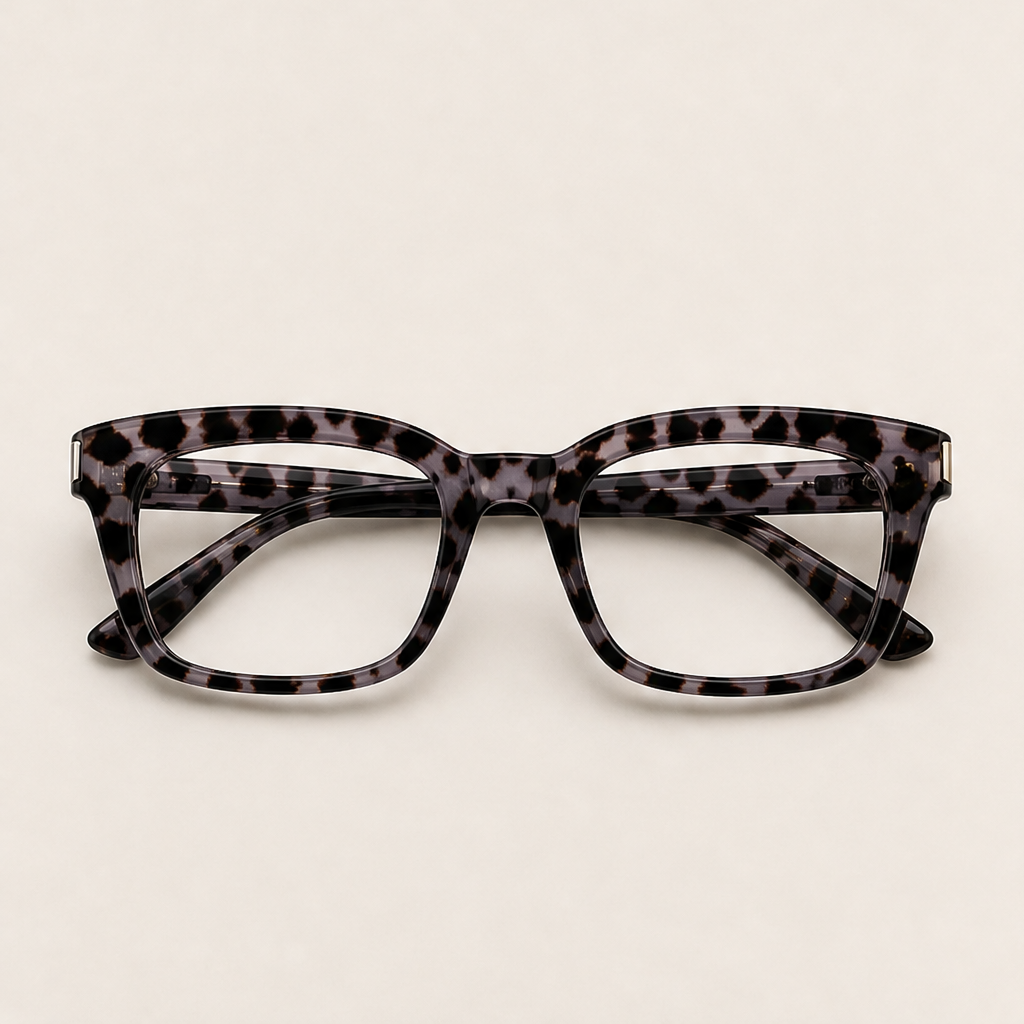 Amberloe – Blue Light Blocking Oversized Square Reading Glasses + 50% OFF Grey Tortoiseshell