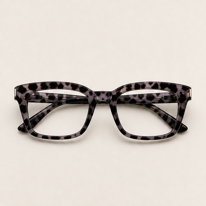 Amberloe – Blue Light Blocking Oversized Square Reading Glasses + 50% OFF Grey Tortoiseshell