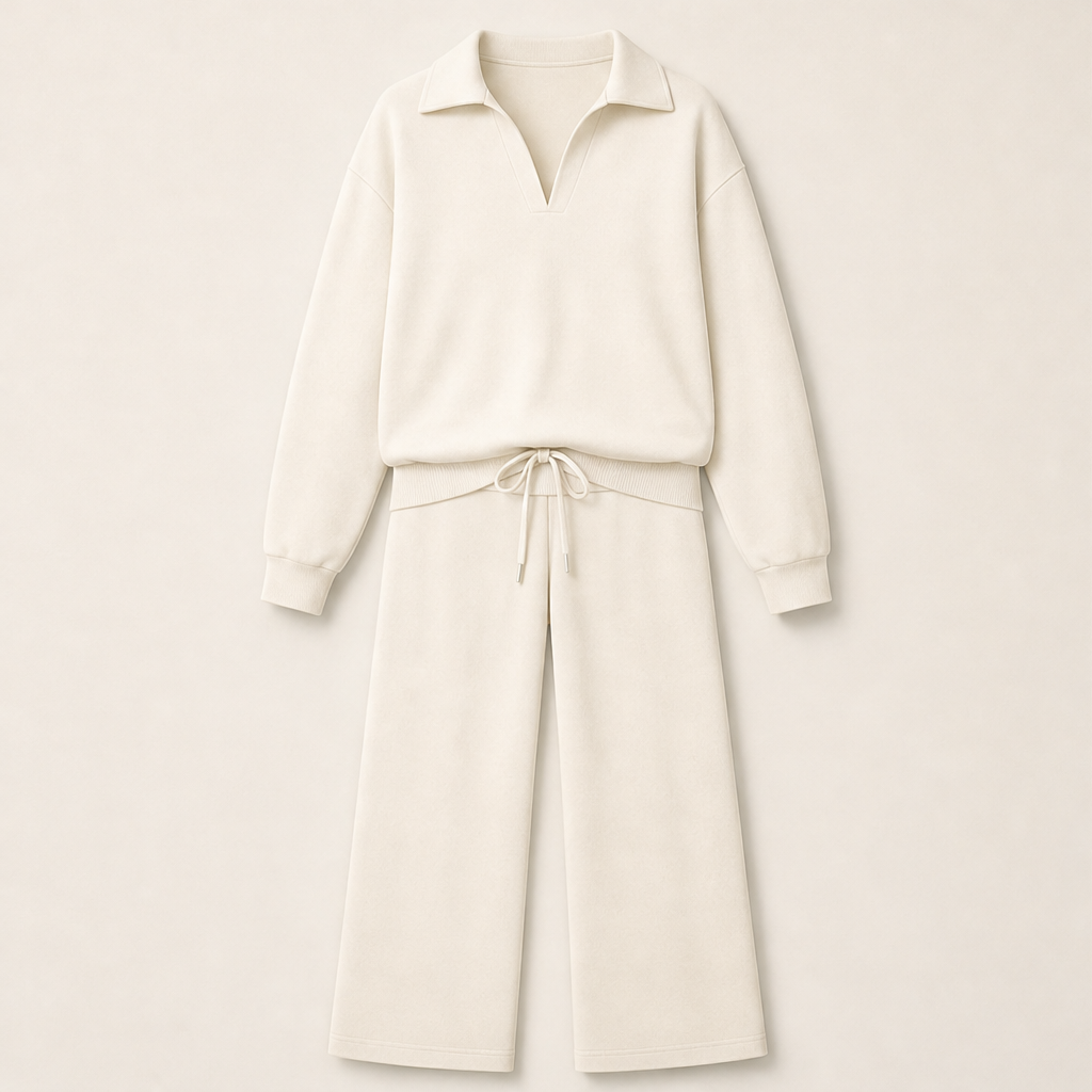 Cloudmere – Slimming V-Neck Cloud-Soft Lounge Set + 50% OFF Beige