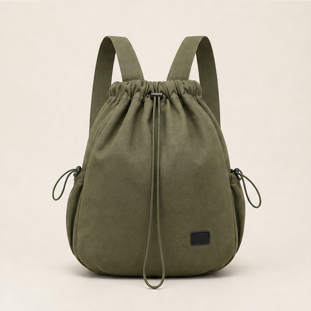 Cordelli – Slouchy Three-Way Drawstring Tote Backpack + 50% OFF Olive Green