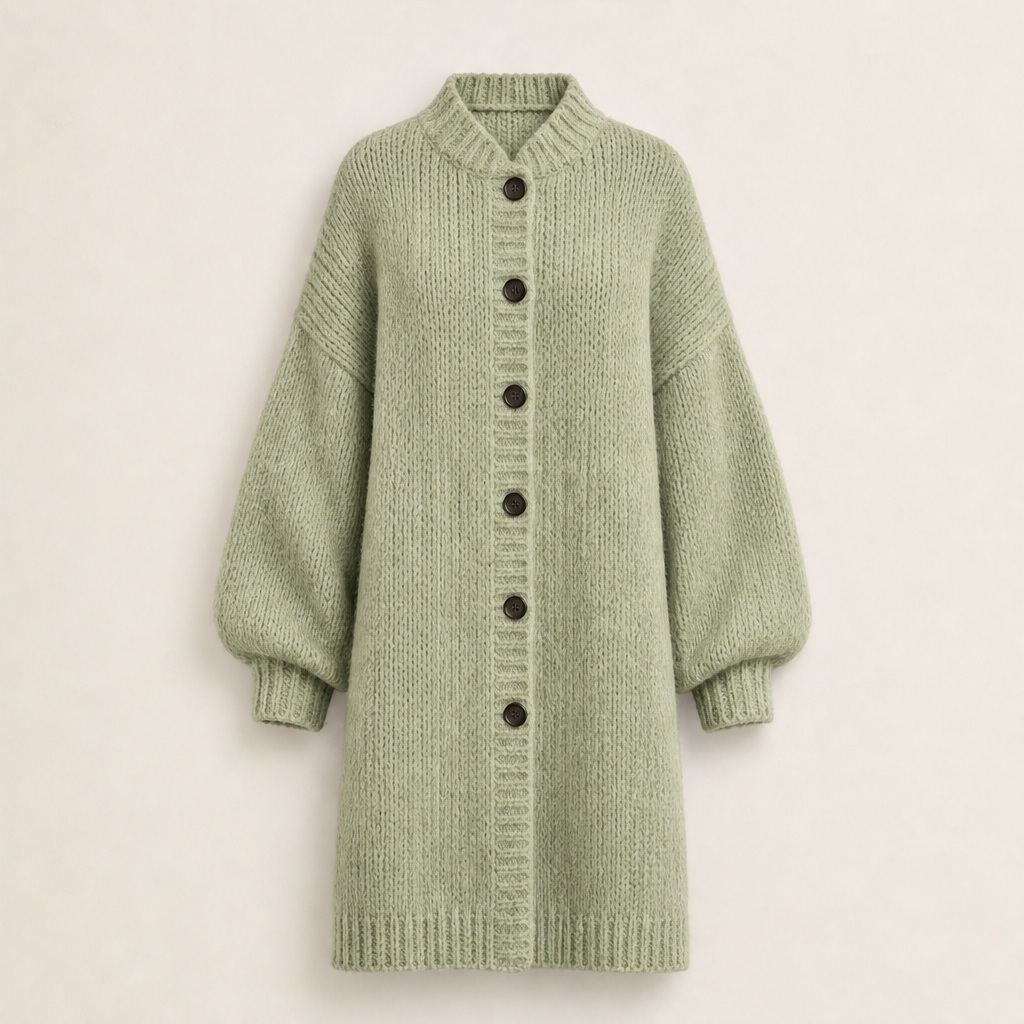 Fernloom – Oversized Chunky Knit Long Cardigan Coat + 50% OFF Sage Green