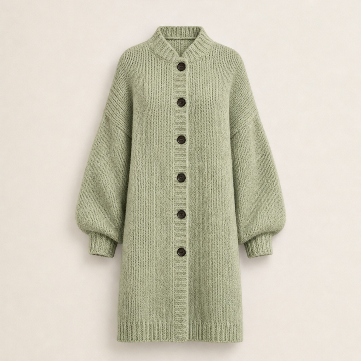 Fernloom – Oversized Chunky Knit Long Cardigan Coat + 50% OFF Sage Green