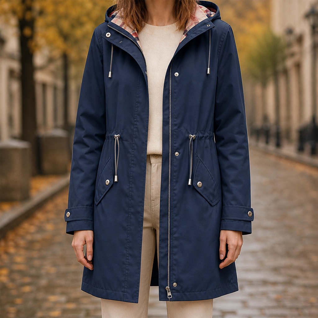 Rainholt – Waterproof Windproof Hooded Trench Coat + 50% OFF Navy