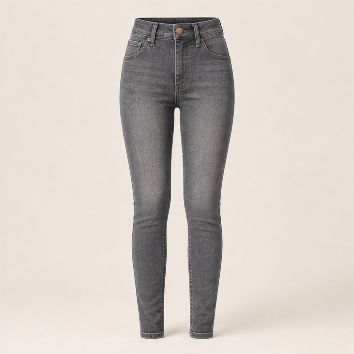 Denwick – High-Waist Stretch Skinny Jeans + 50% OFF Grey