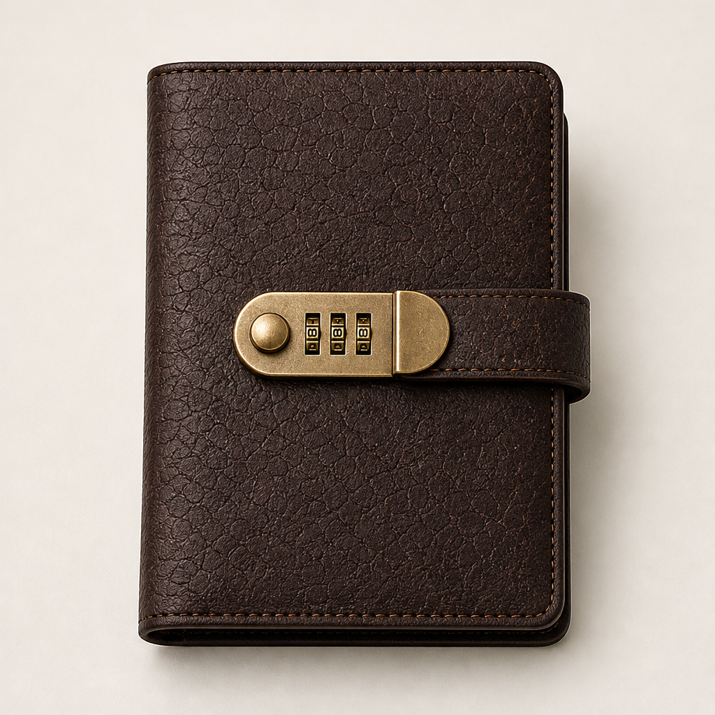 Lockfold – Combination Lock, 100-Slot Currency Collector Album + 50% OFF Brown