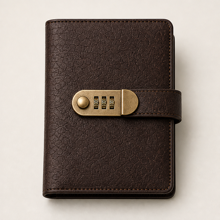 Lockfold – Combination Lock, 100-Slot Currency Collector Album + 50% OFF Brown