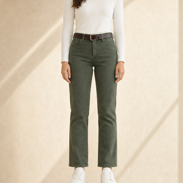 Verdelane – Stretch Slim Fit Corduroy-Style Jeans + 50% OFF Olive