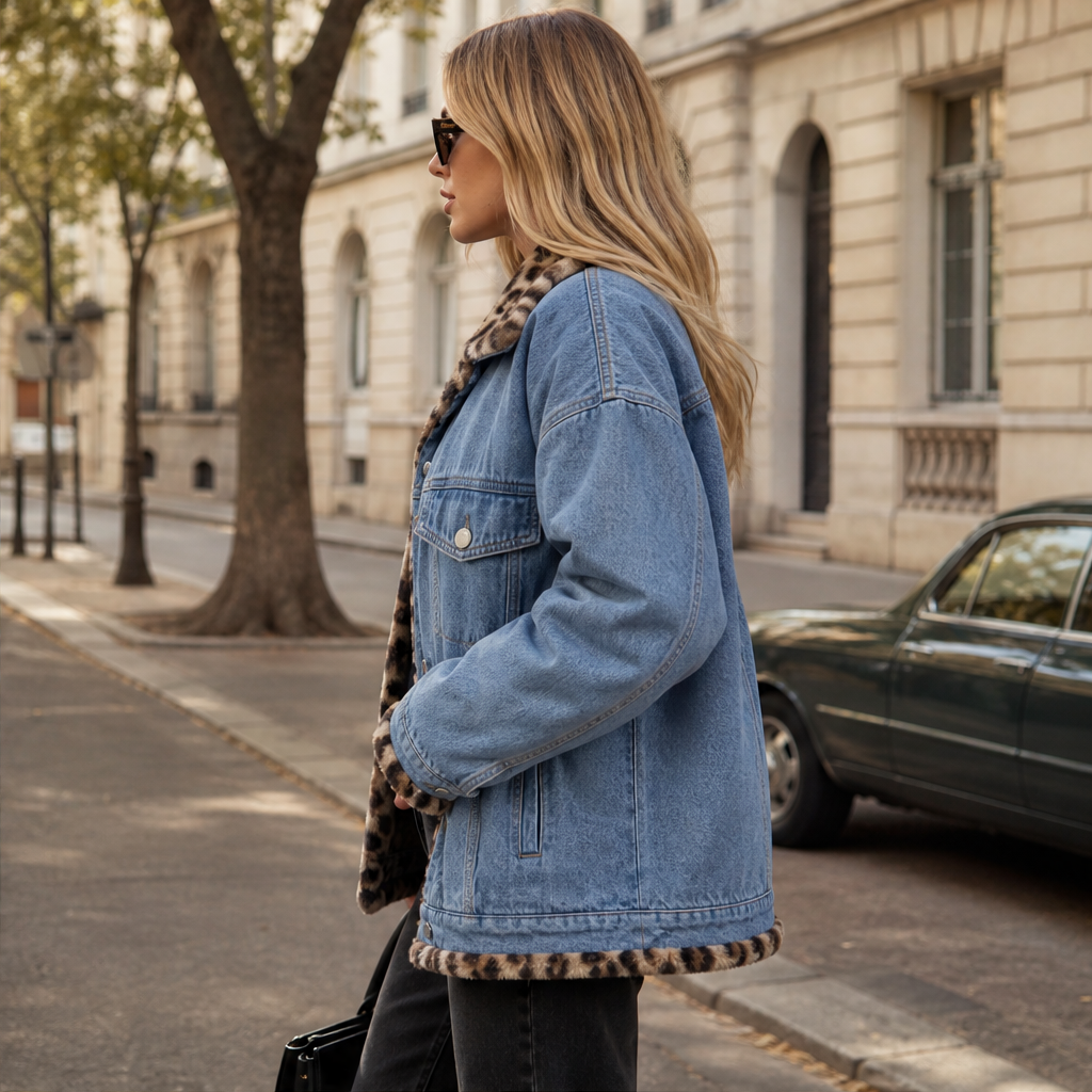 Savann Row – Reversible Leopard Lined Oversized Denim Jacket + 50% OFF lifestyle