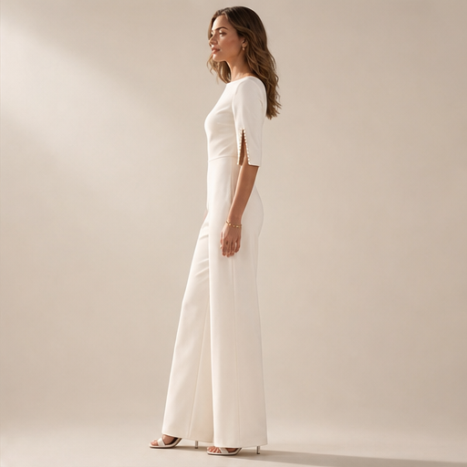 Ashcroft Muse – Beaded Cuff Slim-Waist Wide Leg Jumpsuit lifestyle