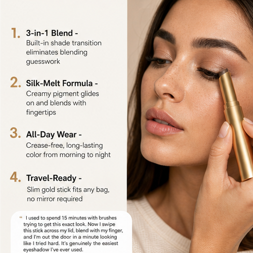 Swiftshade – 3-in-1 Blend Cream Eyeshadow Stick features