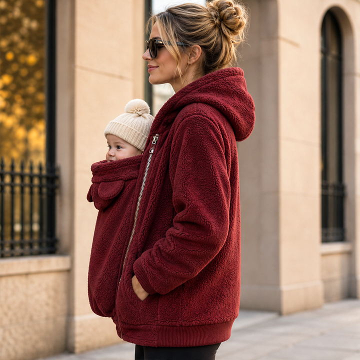 Kindlewrap – Babywearing Sherpa Fleece Hoodie with Zip Carrier Pouch + 50% OFF lifestyle