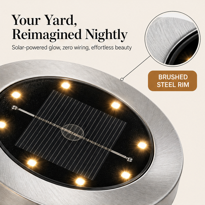 Sunhollow – Auto On/Off Solar Ground Lights, Steel Rim Disk Lights + 50% OFF features