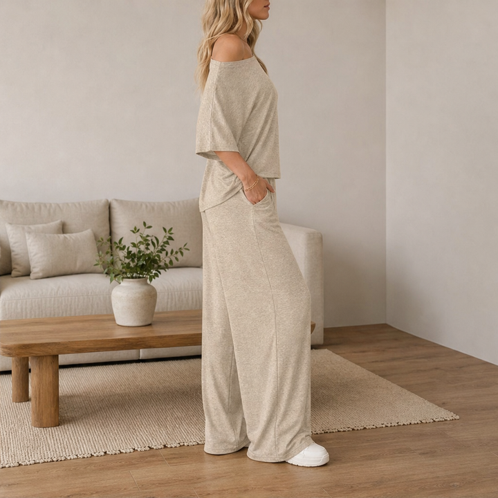 Cloudmere – Off-Shoulder Top &amp; Wide-Leg Pants Lounge Set + 50% OFF lifestyle