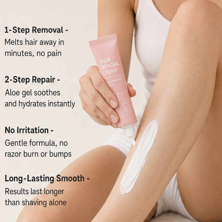 Velmora – Painless Hair Removal Cream &amp; Soothing Gel Kit + 1+1 FREE features