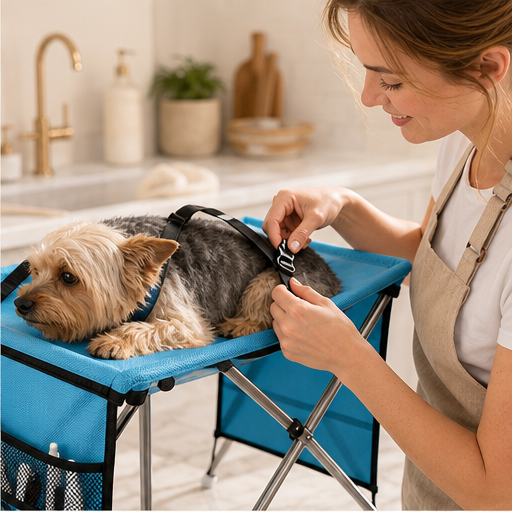 Calmora – 2-in-1 Foldable Grooming Table &amp; Hammock for Pets lifestyle