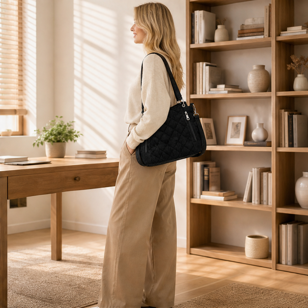 Corduvelle – Quilted Corduroy Multi-Way Shoulder Bag + 50% OFF lifestyle