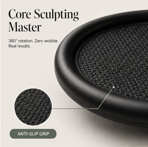 CoreForge – 360° Swivel Core Disc with Anti-Slip Grip and Knee Mat + 50% OFF features