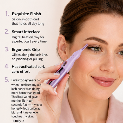 Curlique – Heated LED Display Rechargeable Eyelash Curler features