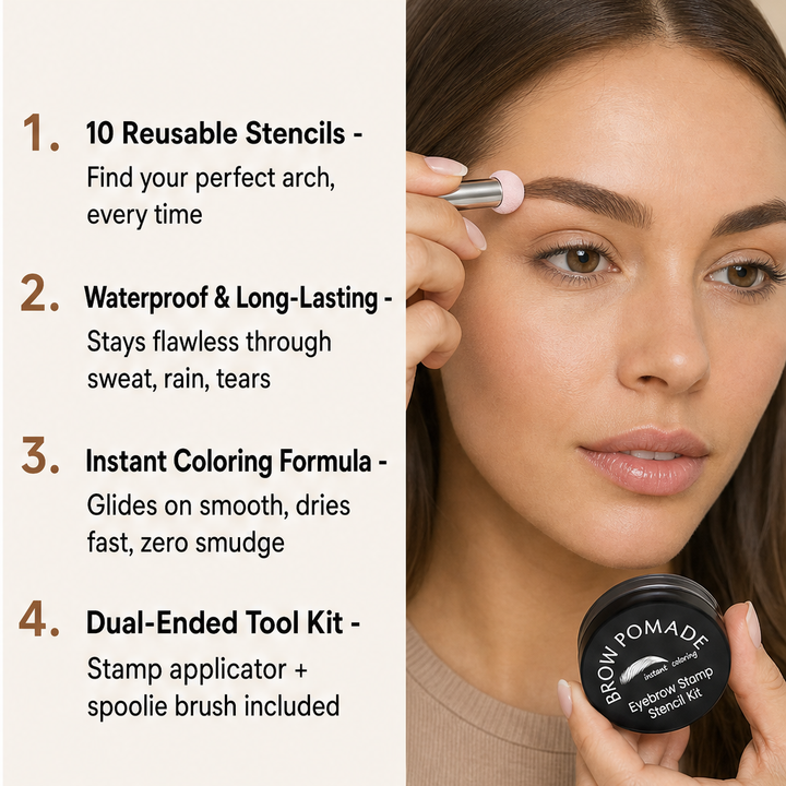Archelle – Waterproof Stamp Stencil Brow Pomade Kit + BUY 1 + PICK 1 FREE COLOR features