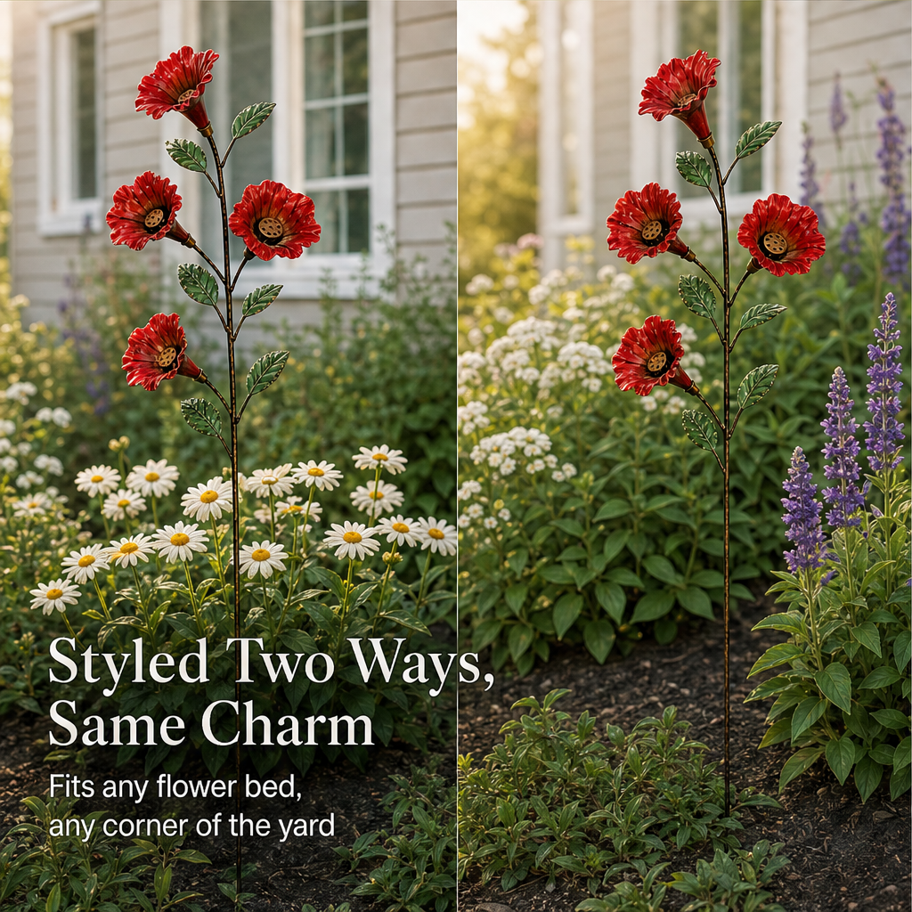 Larkspur &amp; Wren – Hand-Painted Hummingbird Feeder Garden Stake + 50% OFF detail