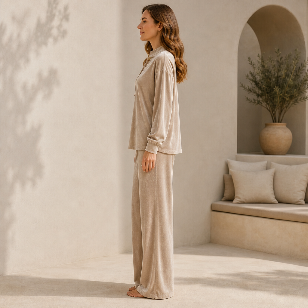 Velourin – Wide-Leg Velour Two-Piece Loungewear Set + 50% OFF lifestyle