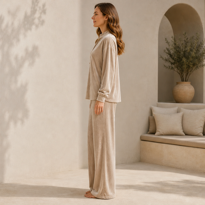 Velourin – Wide-Leg Velour Two-Piece Loungewear Set + 50% OFF lifestyle
