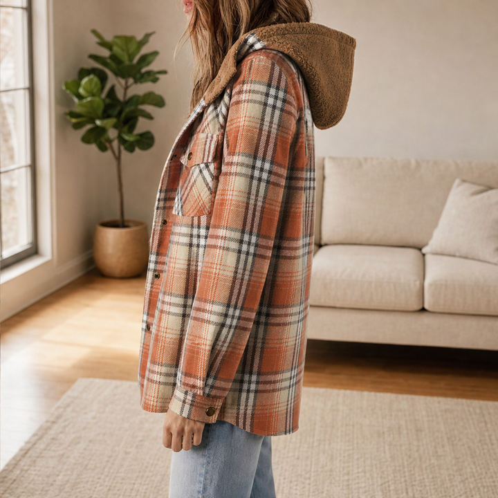 Wrenfield – Sherpa-Hood Thickened Flannel Plaid Shirt Jacket + 50% OFF lifestyle