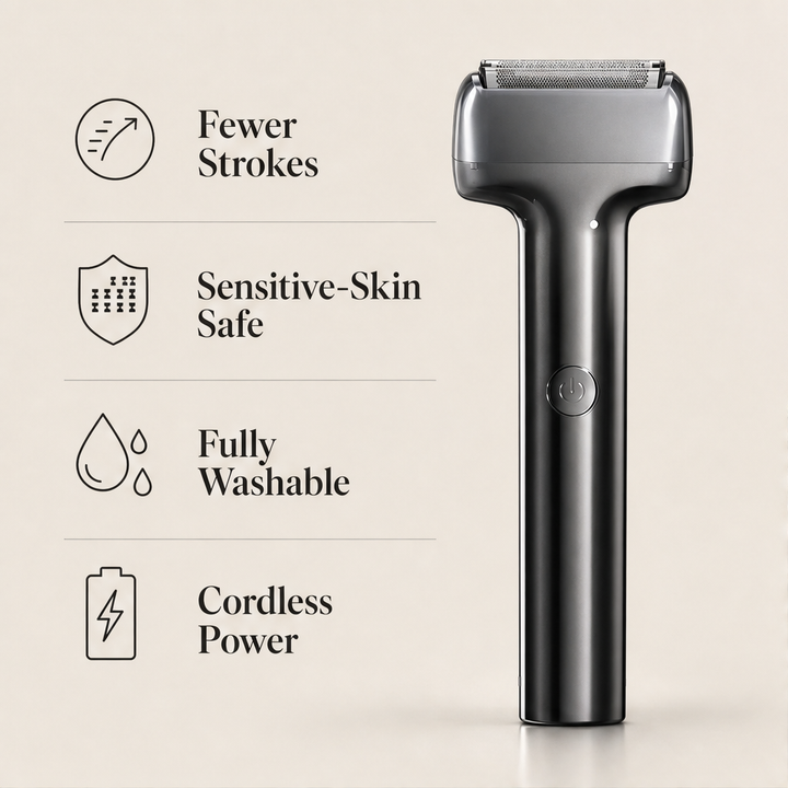 Vellum Shave – Hexagonal Mesh Foil Rechargeable Electric Shaver + 50% OFF features