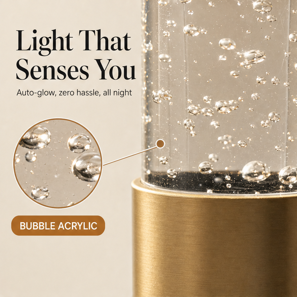 Glimmerholm – Bubble Acrylic Auto-Sensor Night Light + 50% OFF features