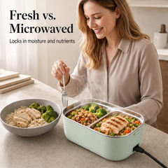 Warmholt – Water-Free Electric Heated Lunch Box with Dual Steel Trays + 50% OFF