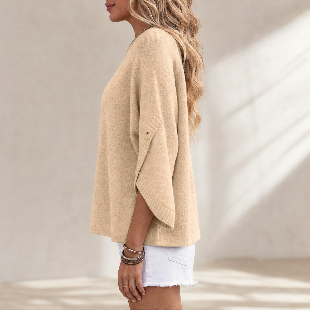 Cassymere – Split-Button Sleeve Oversized Knit Pullover + 50% OFF lifestyle