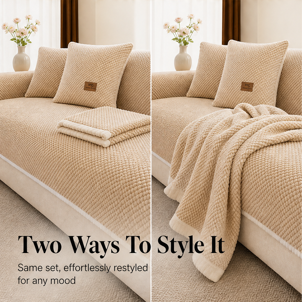 Snugbloom – Thick Bobble-Knit Non-Slip Removable Couch Cover + 50% OFF detail