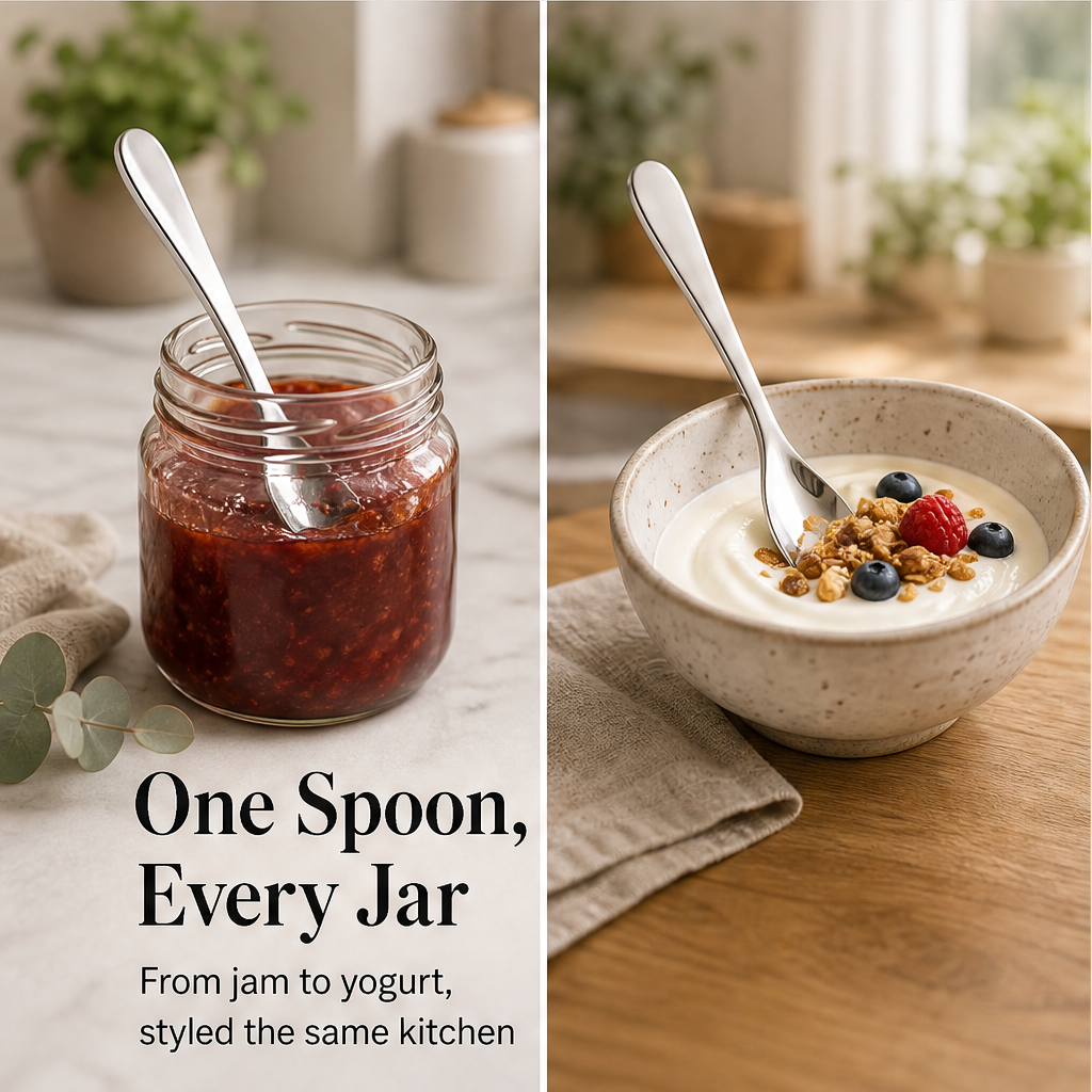 Silvane – Mirror-Polished 316L Steel Long-Handle Dessert Spoon + 50% OFF detail